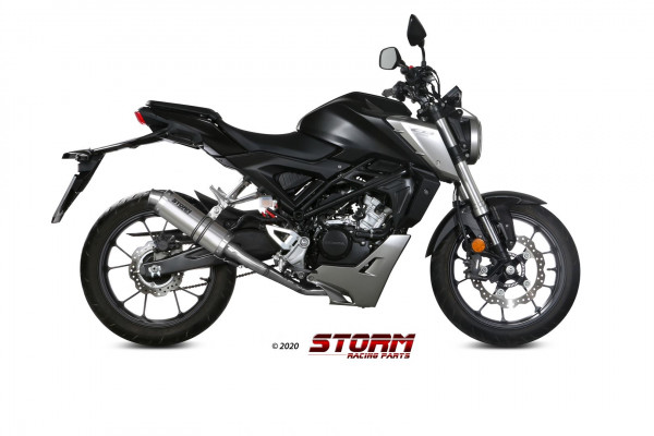 Auspuff Storm GP rund 300 mm KAT Honda CB 125 R Bj 2018 bis 2020