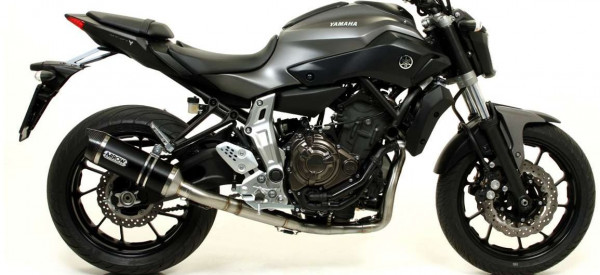 Auspuff Arrow Thunder mit Carbonendkappe KAT hochliegend Yamaha MT 07 Bj 2014 bis 2020