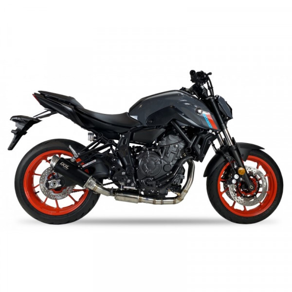 Auspuff Ixil RC3B schwarz rund KAT passend für Yamaha MT 07 Bj 2021-2024