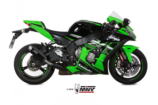 Auspuff MiVV GP Pro schwarz rund passend für Kawasaki ZX 10 R / RR / SE Bj 2016 bis 2024