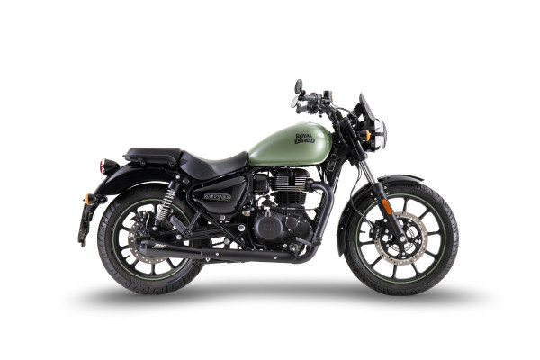 Auspuff Zard Edelstahl schwarz passend für Royal Enfield Meteor 350 Bj 2021 bis 2024