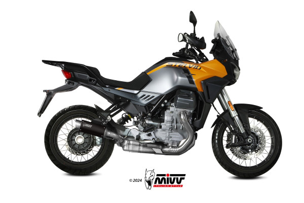 Auspuff MiVV GP Pro schwarz rund passend für Moto Guzzi Stelvio 1000 Bj 2024 bis 2026