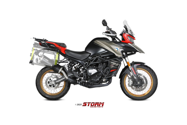 Auspuff Storm schwarz oval 300 mm passend für QJ Motor SRT 800 S SRT 800 X Bj 2024