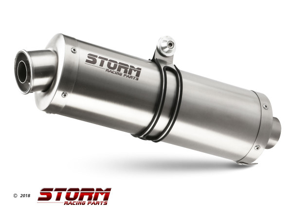 Auspuff Storm Edelstahl oval 450 mm passend für Honda CB 600 Hornet Bj 1998 bis 2000