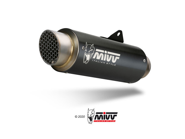 Auspuff MiVV GP Pro schwarz rund KAT Yamaha MT 125 Bj 2020 bis 2023