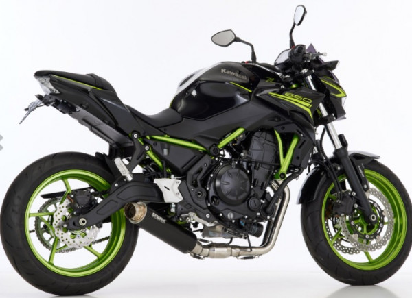 Auspuff Shark SRC 4 schwarz rund KAT Kawasaki Z 650 Bj 2017 bis 2020