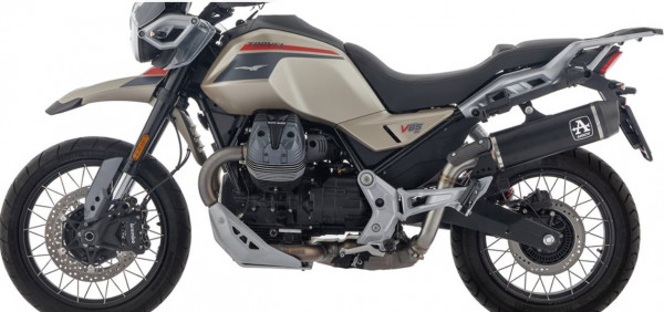 Auspuff Arrow Indy Race schwarz Carbonkappe passend für Moto Guzzi V85 TT Bj 2025 bis 2026