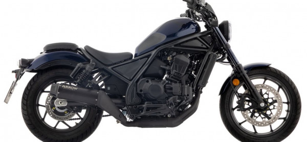 Auspuff Arrow Rebel Dark Carbonkappe passend für Honda CMX 1100 Rebel Bj 2025 bis 2026
