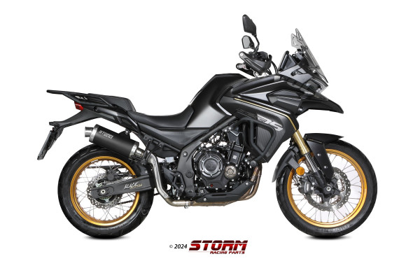 Auspuff Storm schwarz oval 300 mm passend für Voge Valico 525 DSX Bj 2024 bis 2025