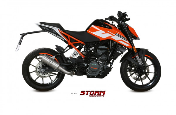 Auspuff Storm GP rund 240 mm KTM Duke 125 Bj 2017 bis 2020