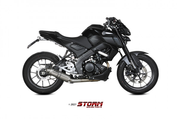 Auspuff Storm GP rund 300 mm KAT Yamaha MT 125 Bj 2021 bis 2023