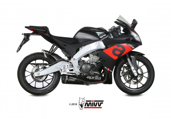 Auspuff MiVV Delta Race schwarz KAT passend für Aprilia RS 125 Tuono 125 Bj 2017 bis 2020
