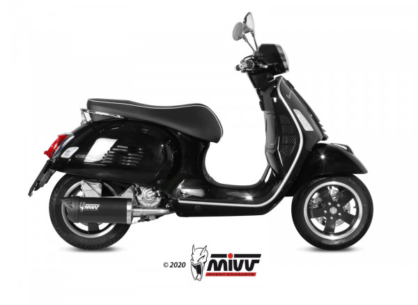 Auspuff MiVV Mover schwarz KAT Vespa GTS 300 Bj 2008 bis 2016