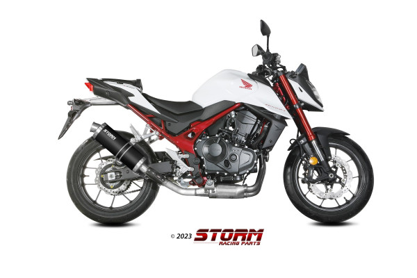 Auspuff Storm schwarz oval passend für Honda CB 750 Hornet Bj 2023 bis 2025