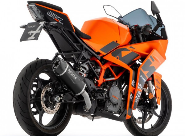 Auspuff Arrow Indy Race Evo Carbonkappe KTM RC 390 Bj 2022 bis 2024