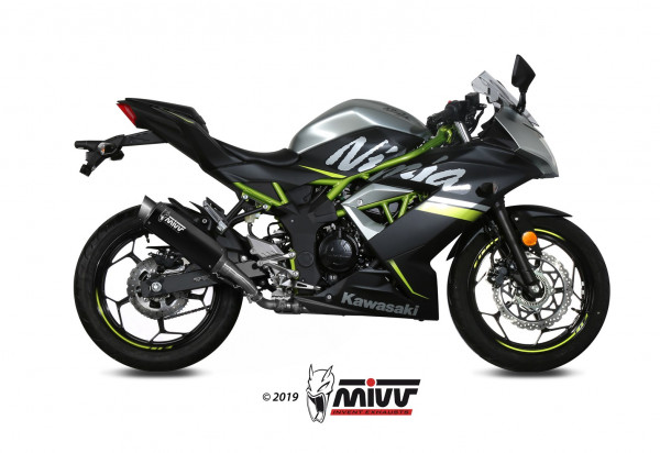 Auspuff MiVV GP Pro schwarz rund Kawasaki Ninja 125 Bj 2019 bis 2023