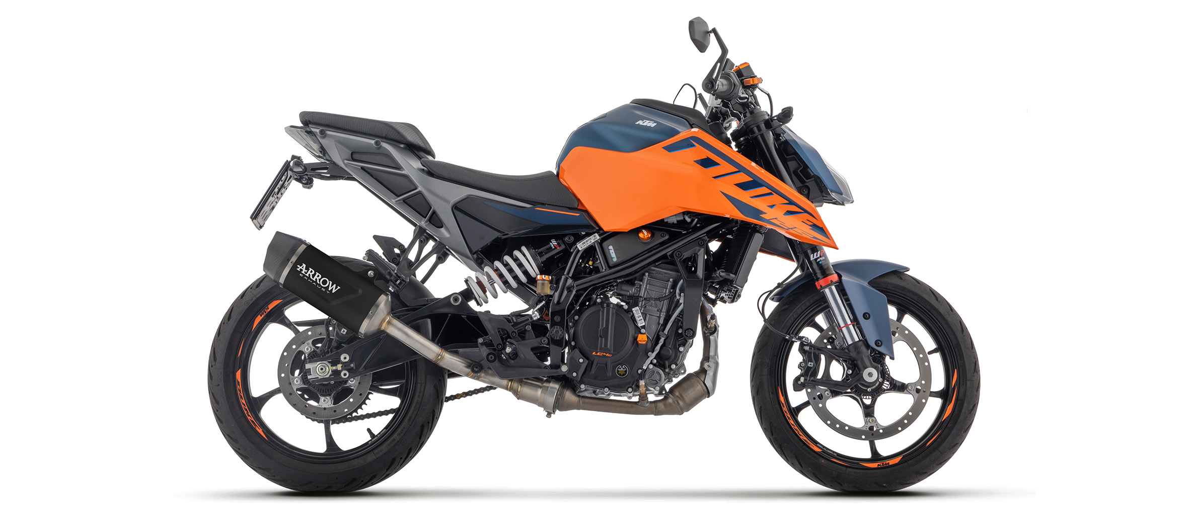 Auspuff Arrow Indy Race Carbonkappe passend fur KTM Duke 125 Duke 390 Bj 2024