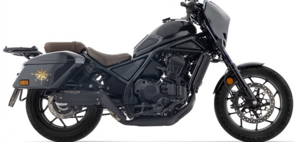 Auspuff Arrow Rebel Dark mit schwarzer Endkappe passend für Honda CMX 1100 Rebel T Bj 2025 bis 2026