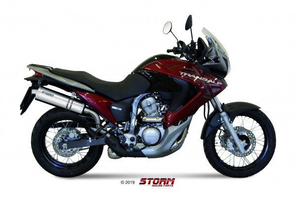 Auspuff Storm Edelstahl oval 400 mm passend für Honda XL 700 V Transalp Bj 2008 bis 2013