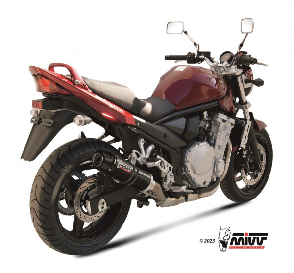 Auspuff MiVV GP-C schwarz Carbonkappe rund 300 mm passend für Suzuki GSF 650 Bandit Bj 2007 bis 2015