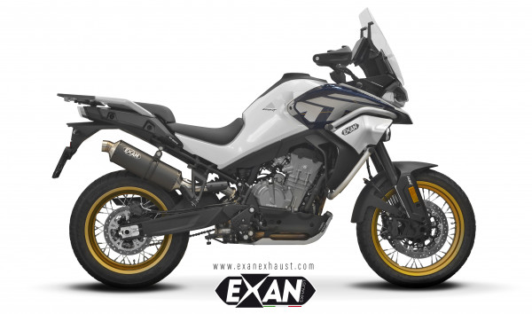 Auspuff Exan Rally schwarz passend für CF Moto 800 MT Bj 2022 bis 2024