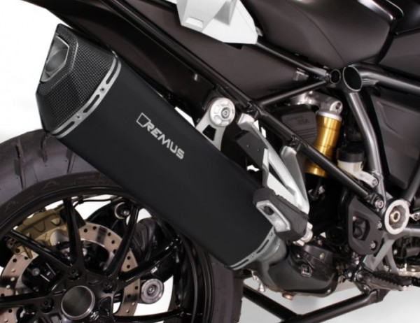 Auspuff Remus Black Hawk schwarz Carbonkappe passend für BMW R 1250 GS / Adventure Bj 2021 bis 2024