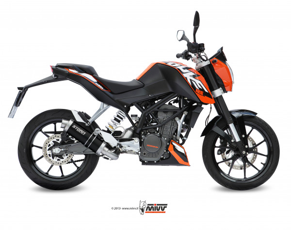 Auspuff Storm GP schwarz rund 300 mm KAT passend für KTM Duke 125 Bj 2011 bis 2016