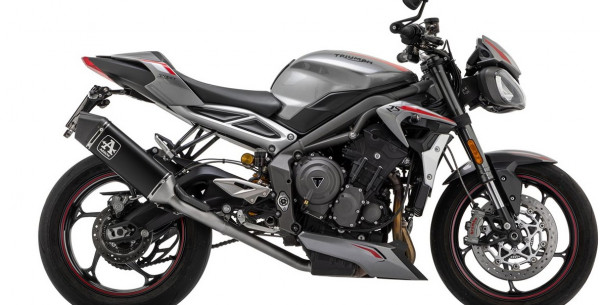 Auspuff Arrow Veloce Dark Carbonkappe KAT passend für Triumph Street Triple 765 RS Bj 2020 bis 2022
