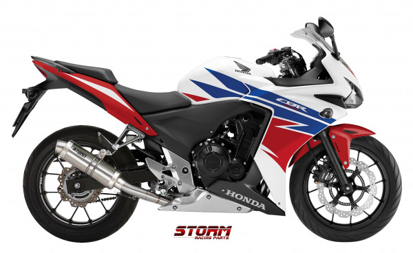 Auspuff Storm GP rund 300 mm passend für Honda CBR 500 R Bj 2013 bis 2015