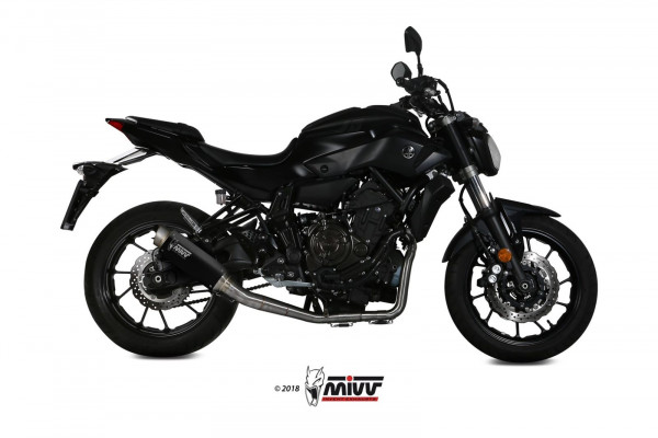 Auspuff MiVV GP Pro schwarz rund KAT passend für Yamaha MT 07 Bj 2021 bis 2024
