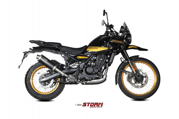 Auspuff Storm schwarz oval 300 mm passend für Royal Enfield Himalayan 450 Bj 2024