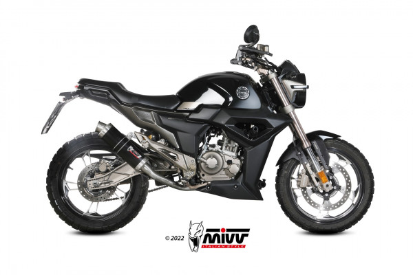 Auspuff MiVV GP schwarz rund KAT passend für Zontes ZT 125 G1 / U Bj 2021 bis 2024