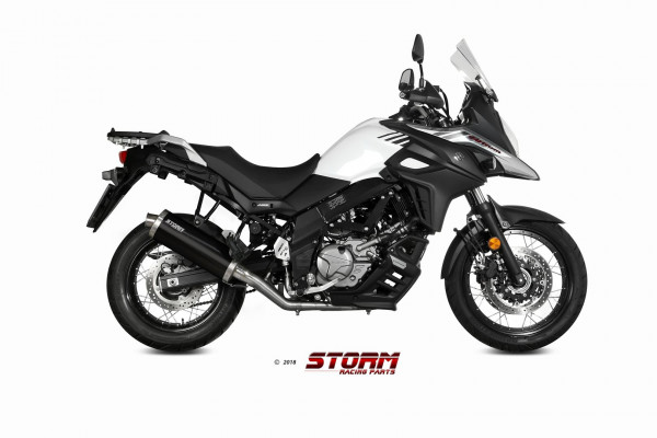 Auspuff Storm oval 400 mm KAT passend für Suzuki DL 650 V Strom / XT Bj 2017 bis 2024