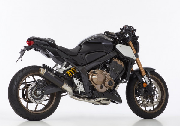 Auspuff Shark SRC 4 schwarz rund KAT passend für Honda CB 650 R CBR 650 R Bj 2024 bis 2026