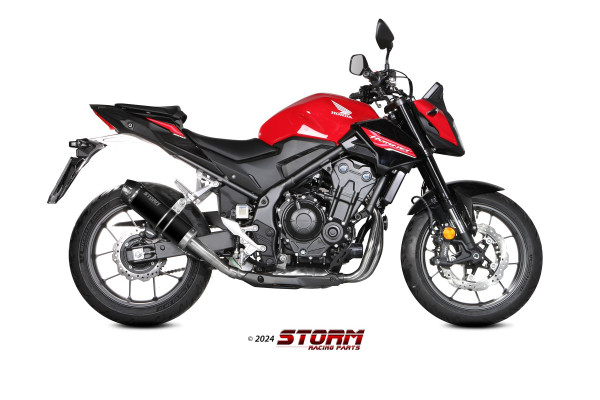 Auspuff Storm GPC Carbonkappe rund 300 mm passend für Honda CB 500 Hornet CBR 500 R Bj 2024 bis 2026