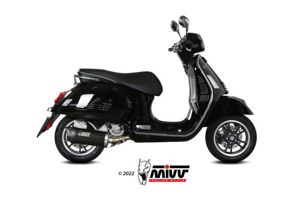 Auspuff MiVV Mover schwarz KAT passend für Vespa GTS 300 Bj 2021 bis 2024