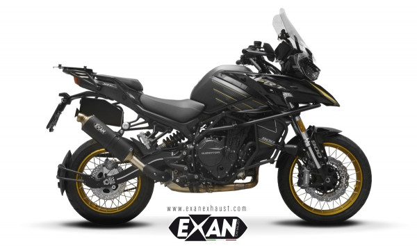 Auspuff Exan Rally schwarz passend für QJ Moto SRT 900 SX Bj 2025 bis 2026