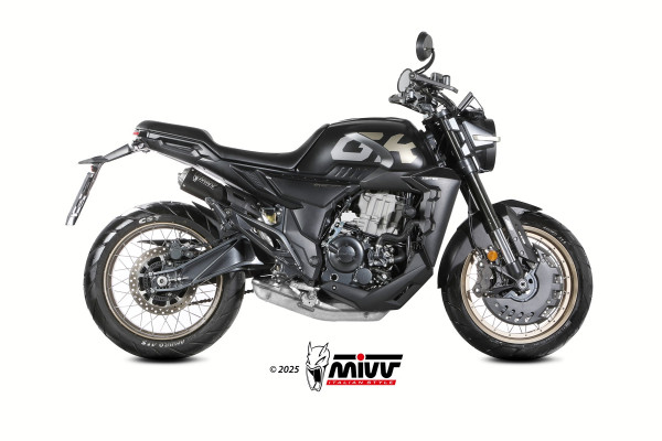 Auspuff MiVV X-M1 schwarz rund passend für Zontes ZT 350 GK Bj 2022 bis 2025