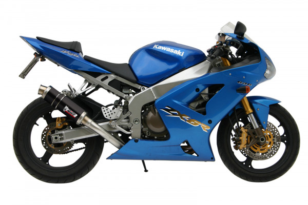 Auspuff MiVV GP schwarz rund passend für Kawasaki ZX 6 R Bj 2003 bis 2004