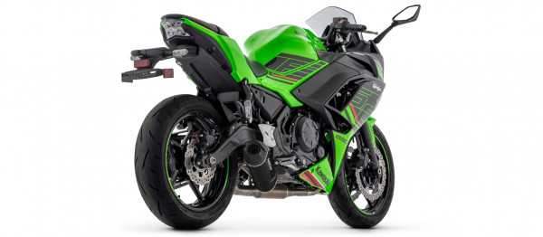 Auspuff Arrow Indy Race schwarz Carbonkappe KAT passend für Kawasaki Z 650 Ninja 650 Bj 2024 bis 202