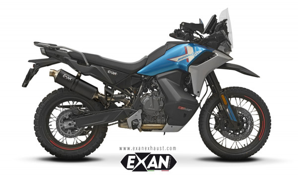 Auspuff Exan Rally schwarz passend für CF Moto 800 MT-X Explore Bj 2025 bis 2026
