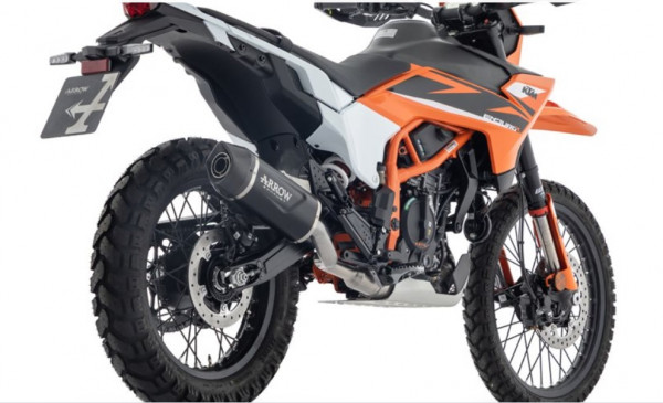 Auspuff Arrow Indy Race Evo Dark Carbonkappe passend für KTM 125 SMC R / Enduro R Bj 2025 bis 2026