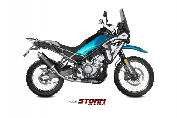 Auspuff Storm schwarz oval 300 mm passend für CF Moto 450 MT Bj 2024 bis 2026