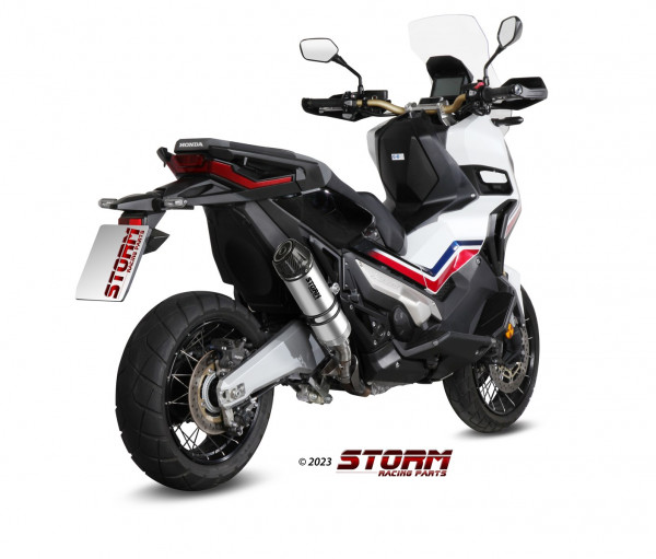 Auspuff Storm GPC Carbonendkappe rund 300 mm KAT passend für Honda CB 125 R Bj 2021 bis 2023