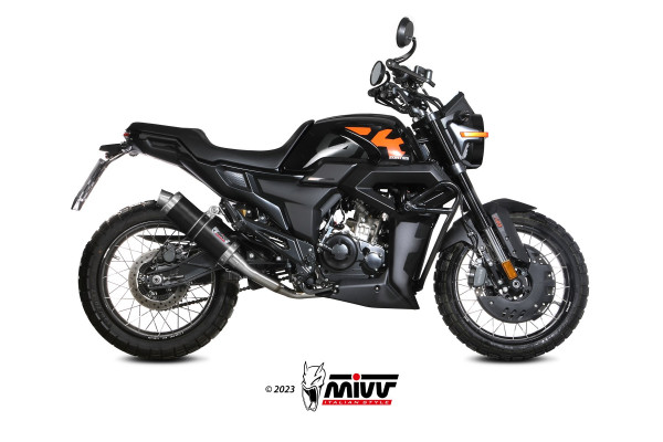 Auspuff MiVV GP schwarz rund KAT passend für Yamaha Zontes ZT 125 GK Bj 2021 bis 2024