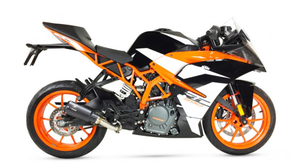 Auspuff Ixil IXRACE MK2 schwarz rund passend für KTM RC 125 RC 390 Bj 2017 bis 2020