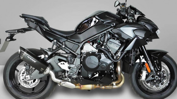 Auspuff Bodis V4 M CA schwarz passend für Kawasaki Z 1000 ZH2 ZH2 SE Bj 2021 bis 2026