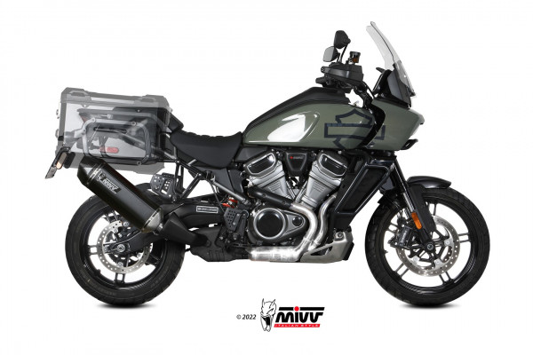 Auspuff MiVV Speed Edge schwarz passend für Harley Davidson Pan America 1250 Bj 2021 bis 2025