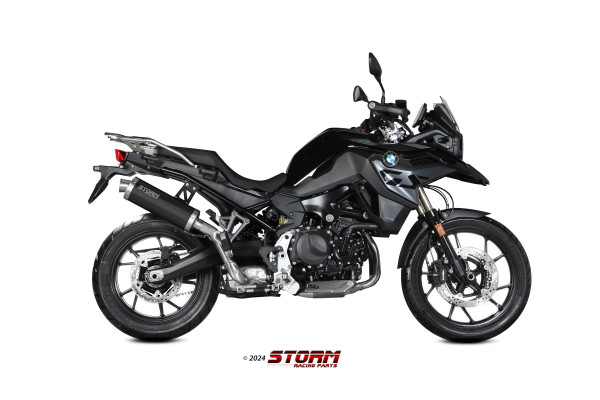 Auspuff Storm schwarz oval 400 mm passend für BMW F 800 GS Bj 2024 bis 2026